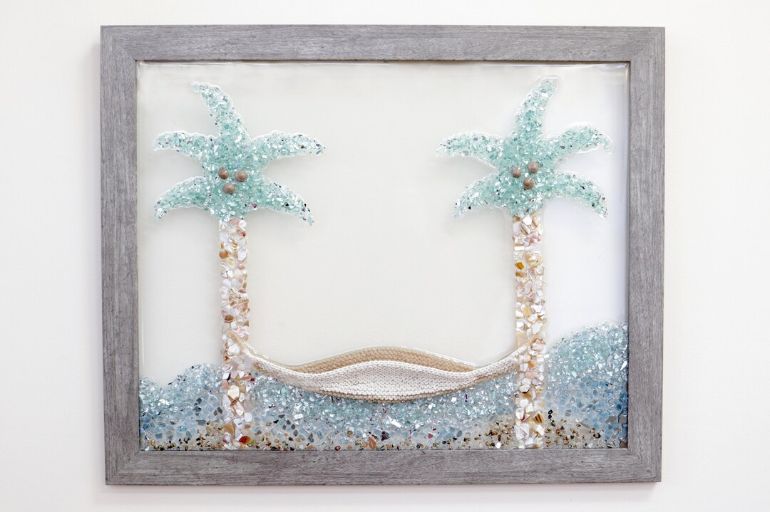 Sea Glass Art, Resin Art, Seaglass Art, Beach Glass Art, Ocean Wall Art, Glass Art, Sea Glass