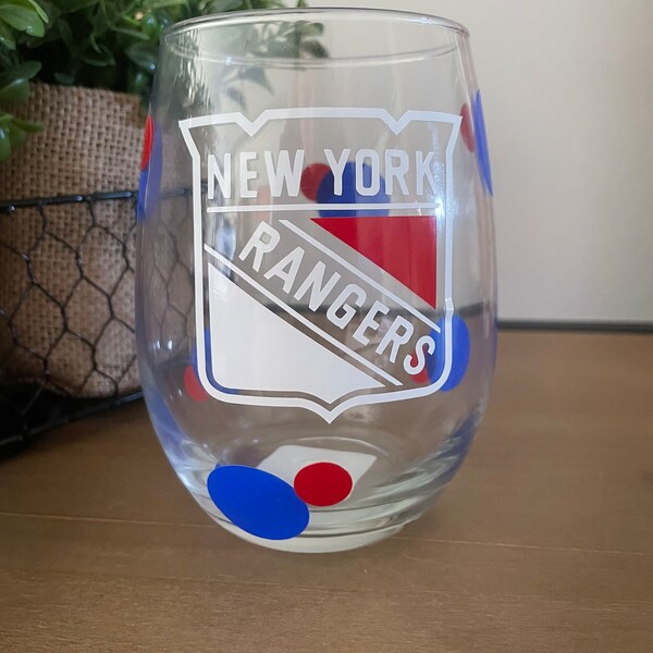 New York Rangers Hockey 20 oz Stemless  Wine Glass