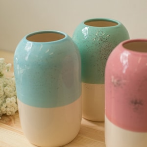 Ceramic vase, Living room, Decoration vase, Handmade ceramic, Flower vase, Three sizes, Capsule shape