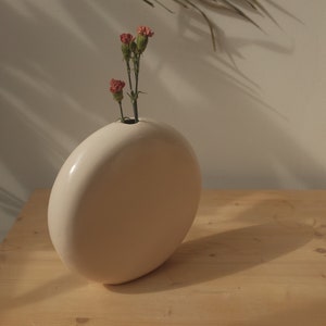 Ceramic vase, White color, Living room, Decoration vase, Handmade ceramic, Flower vase, Three shapes image 5