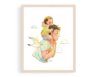 Flying with Dad, daddy and me, New dad gift, baby shower gift, cool dad