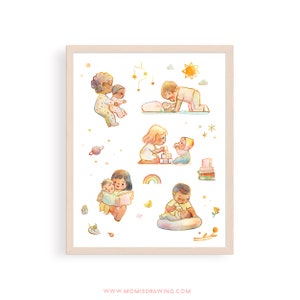 Sibling Love. Big sister, Big brother, baby sister, baby brother. New baby gift, New Sibling, baby shower gift, kids playroom