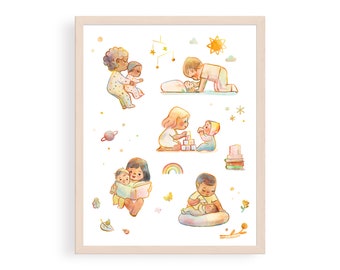 Sibling Love. Big sister, Big brother, baby sister, baby brother. New baby gift, New Sibling, baby shower gift, kids playroom