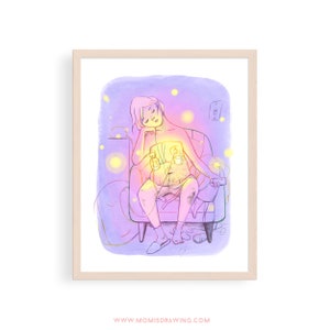 Mom's New Body In Love - encouraging nursery room art for new mom, maternity, doula, lactation, breastfeeding art, breast pumping art