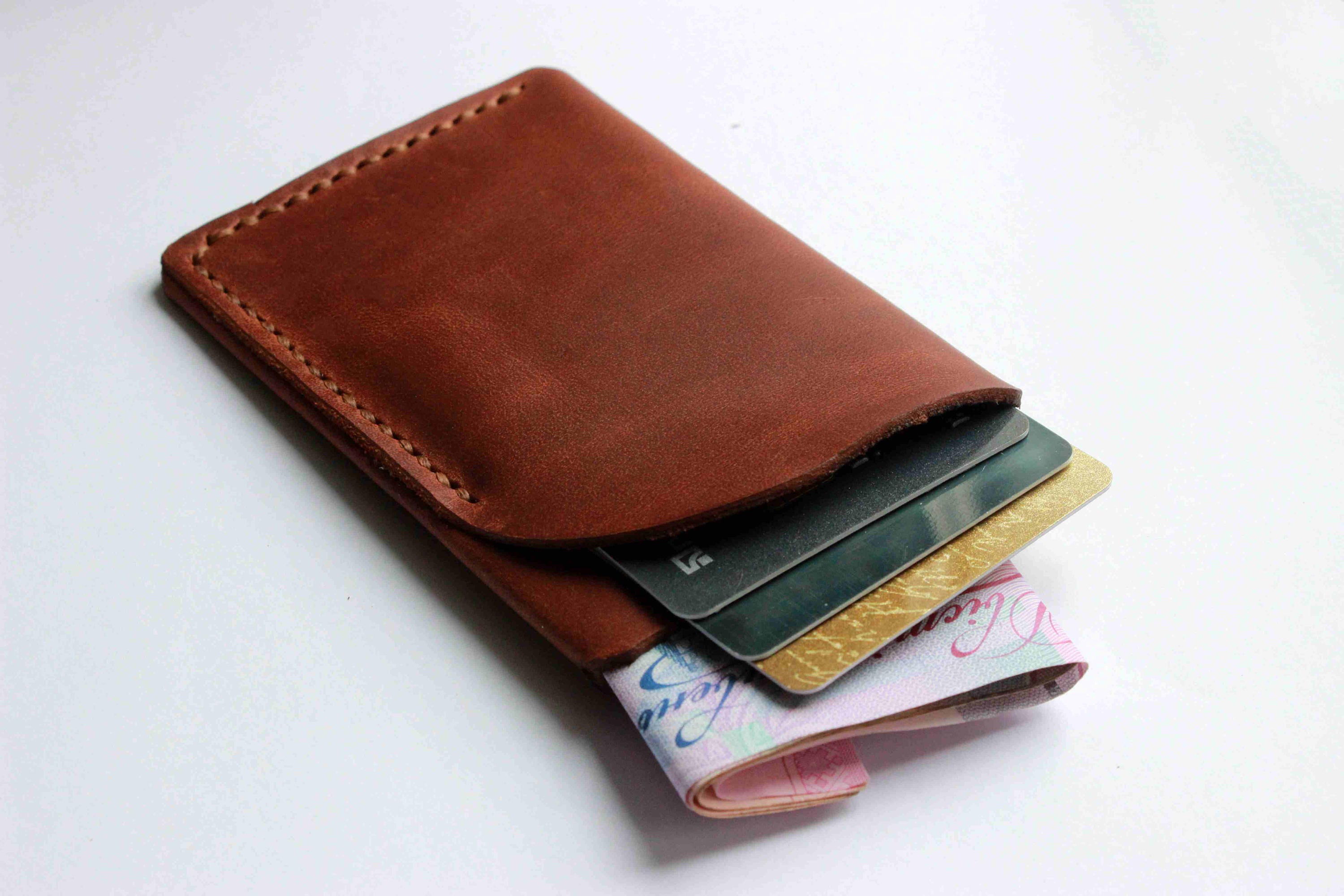 Credit card sleeve Slim leather wallet Slim card holder Etsy