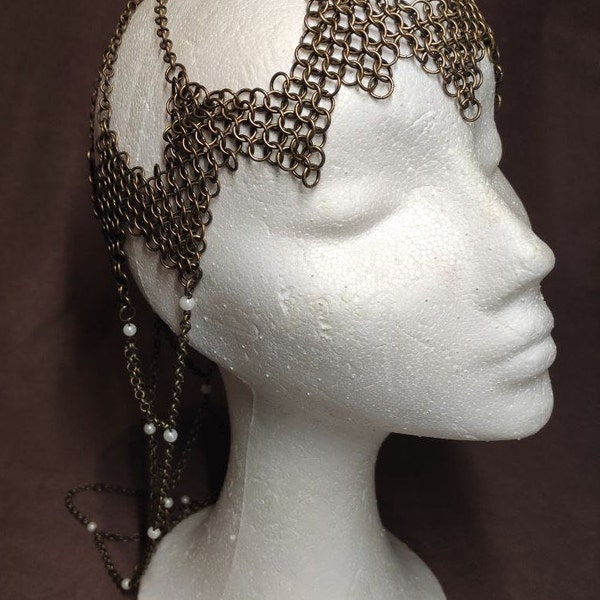 Chainmaille headdress/ Medieval headpiece/ Medieval headdress/ Chainmail headdress