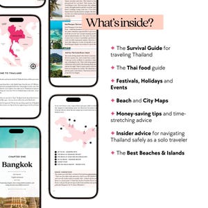Thailand Travel Guide – A digital download featuring must-visit temples, stunning islands, hidden gems, and a curated itinerary. Perfect for solo travelers, backpackers, and adventure seekers exploring Thailand. Instantly download this guide to plan your trip with expert tips on where to stay, eat, and explore!