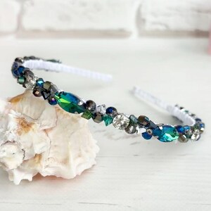 Green Embellished Headband - Etsy display picture 2