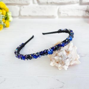 Navy Blue Rhinestone Headband - Etsy - Page 3 display picture 1