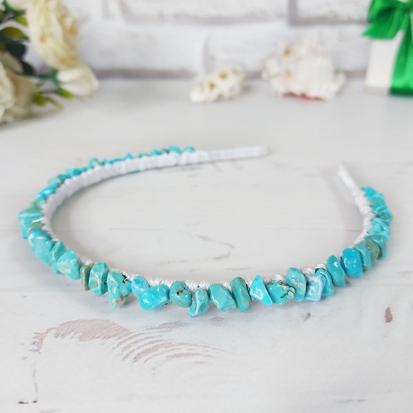turquoise wedding headpiece