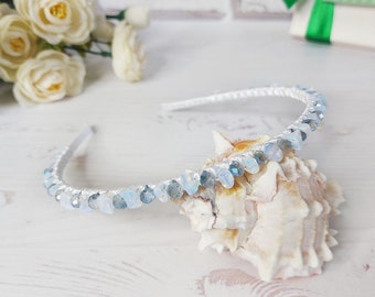 Opal headpiece, Gemstone Opal jewelry, Woman moonstone headband, Bridal hair crown, Crystal hair band, June Birthstone jewelry, Hairpiece