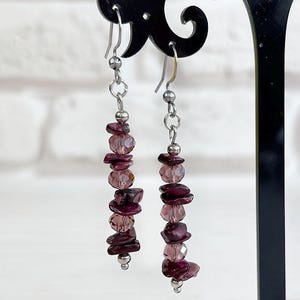 Lila Perle Kristall Ohrringe Edelstein Schmuck Cluster Perlen Ohrringe Lange Einfädler Ohrringe Stacked Chandelier Ohrringe