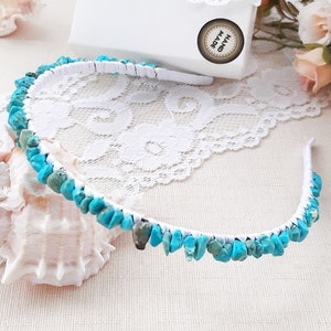 turquoise wedding headpiece