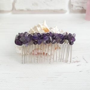 Purple Amethyst Quartz Hair Pin Comb Accessory Amazon.com : JWICOS Crystal Bride Wedding Hair Comb  main image 4