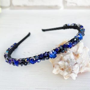 Royal Blue Headbands With Crystals - Etsy display picture 2