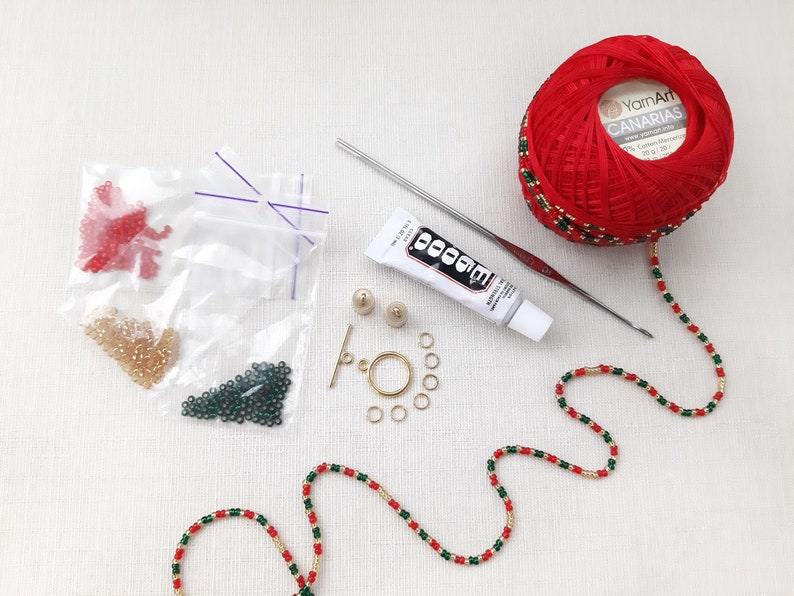 DIY Crafts Kit for Adults diy jewelry making kit Christmas bracelet making kit Seed bead crochet bracelet kit diy kit Beadwork pattern