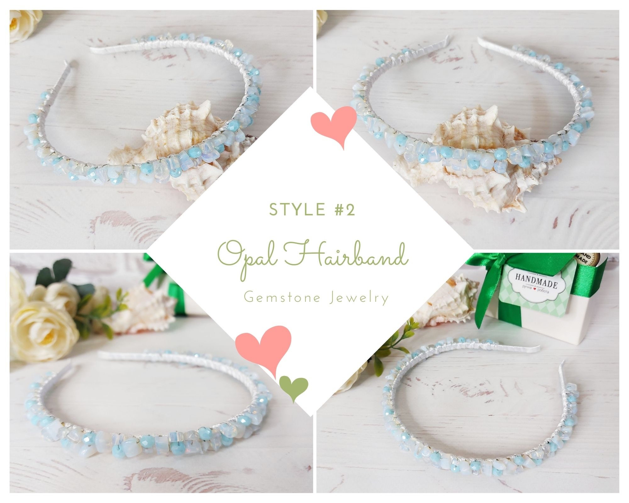 Gemstone Opal Crown Dainty Moonstone Headband Minimalist  display picture 3