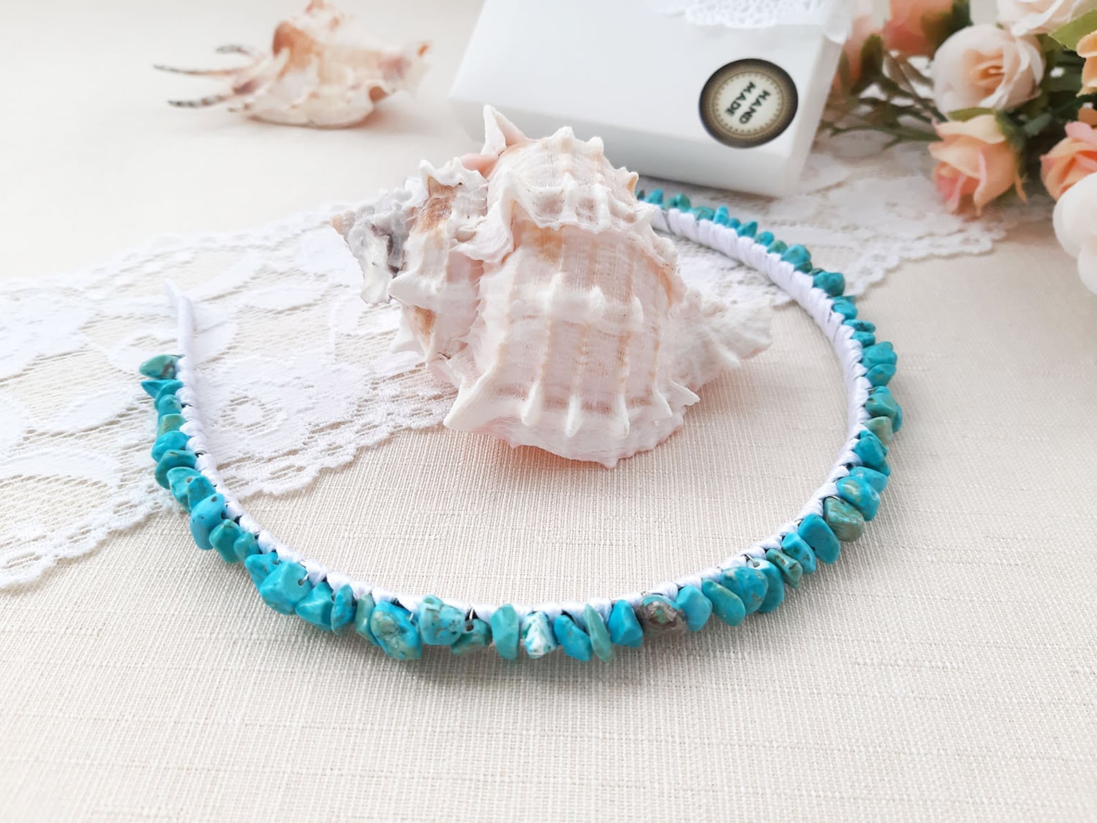 turquoise wedding headpiece