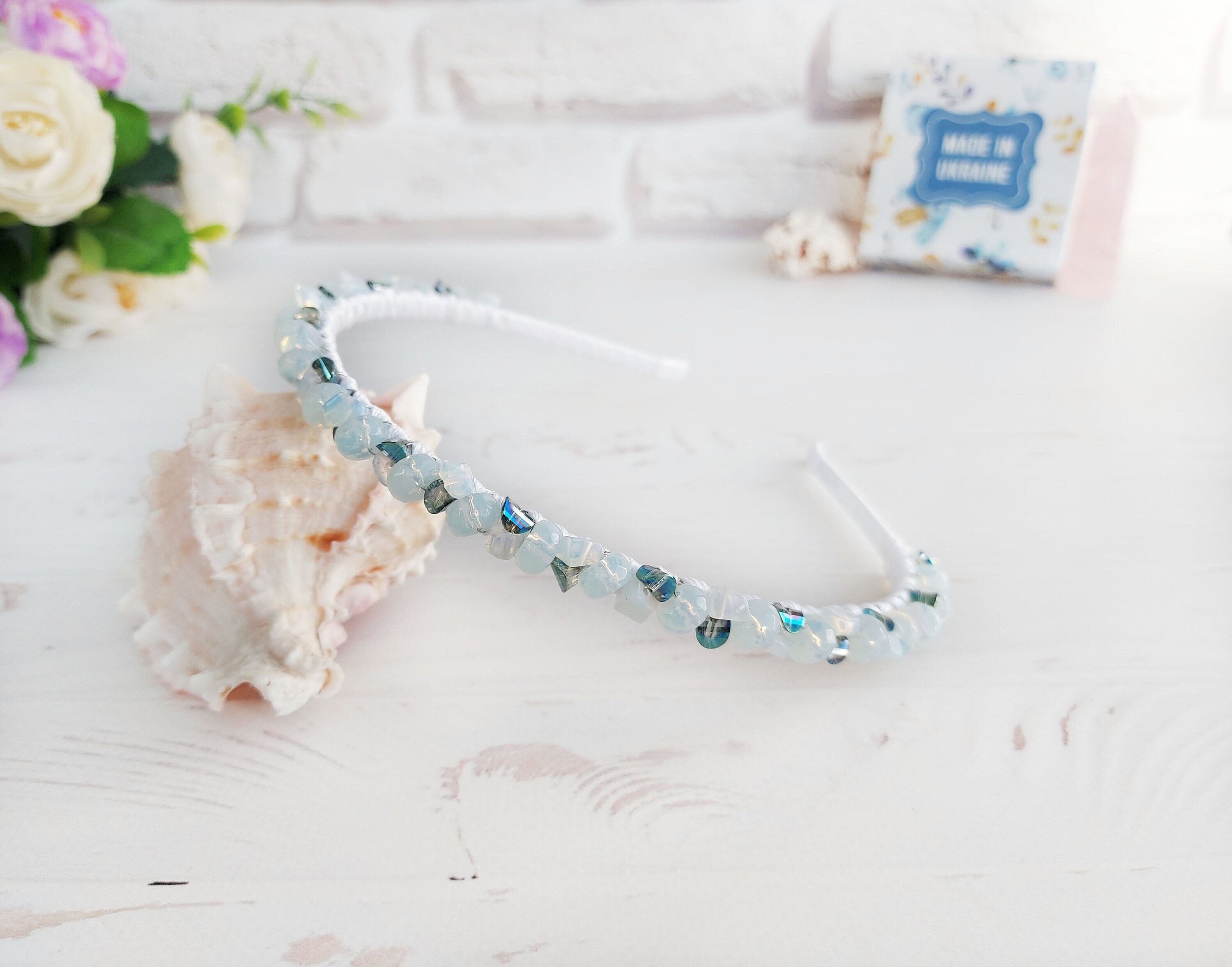 Gemstone Opal Crown Dainty Moonstone Headband Minimalist  display picture 1