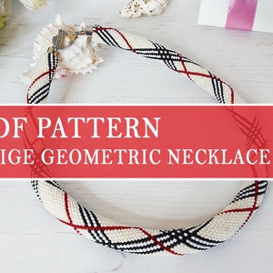 Collana con schema digitale, schema PDF per collana con perline geometriche, schema per corda all&#39;uncinetto con perline per adulti, schema fai da te per la creazione di gioielli