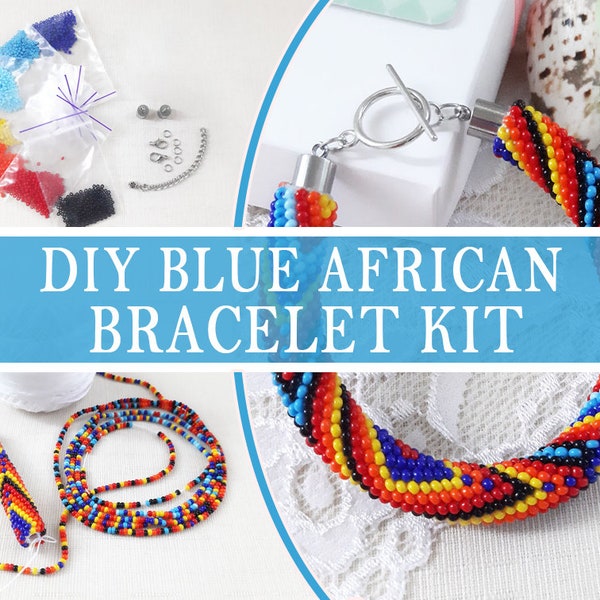 How to make seed bead crochet  bracelet Kit, Diy kits for women, African beadwork bracelet pattern, Geometric jewelry making, Diy craft Kit