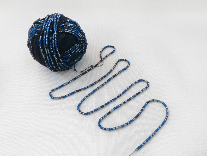 Adult Craft Jewelry making KIT diy bead crochet necklace Seed bead necklace Bead crochet KIT DIY Kit blue snake necklace