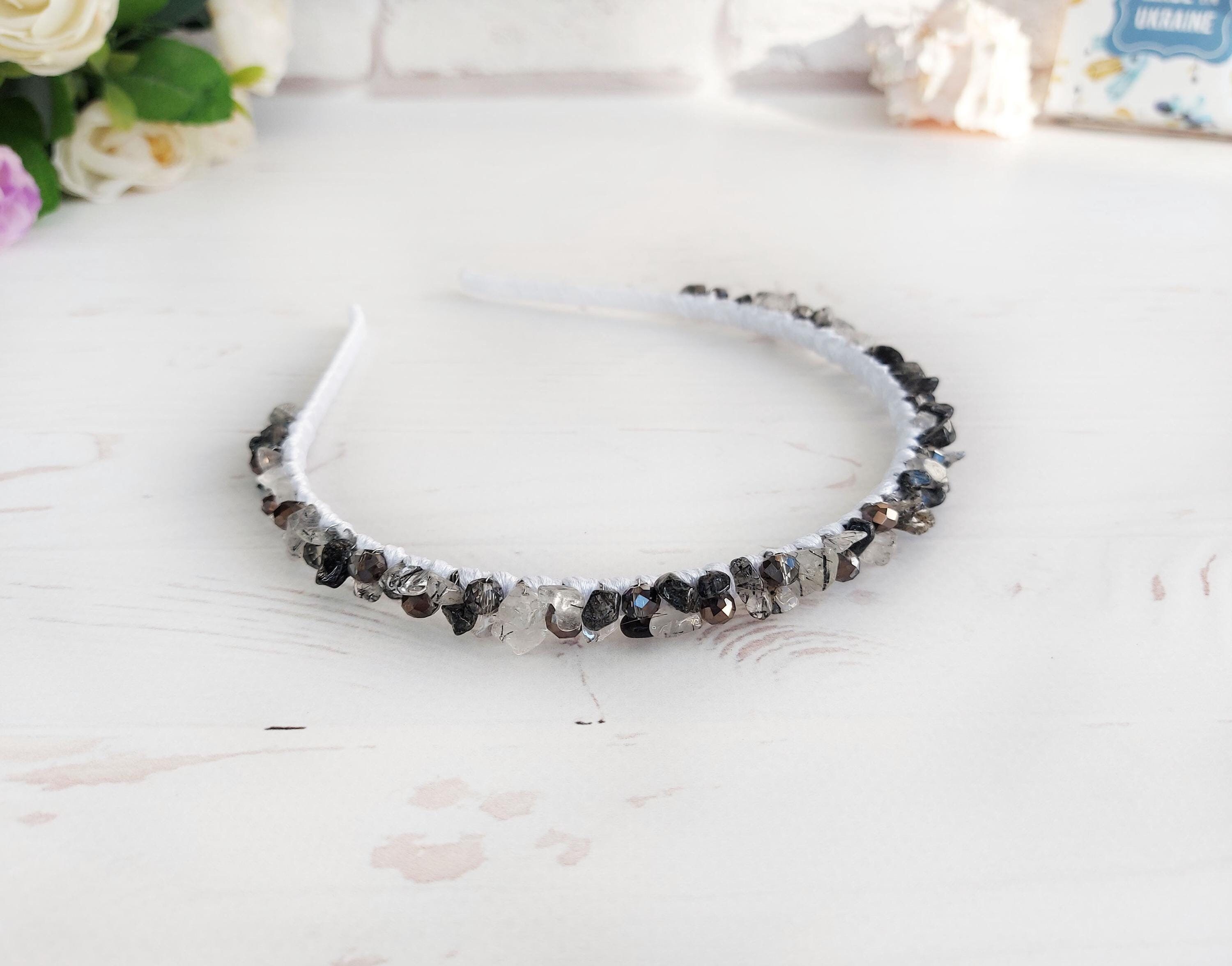Black Stone Headband - Etsy