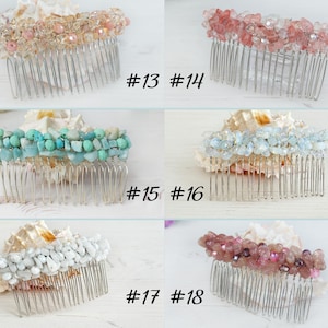 Gemstone wedding hair clip Bridal beaded hair comb Gem stones crystal hair piece bridesmaid Jeweled women headpiece Bling hair comb