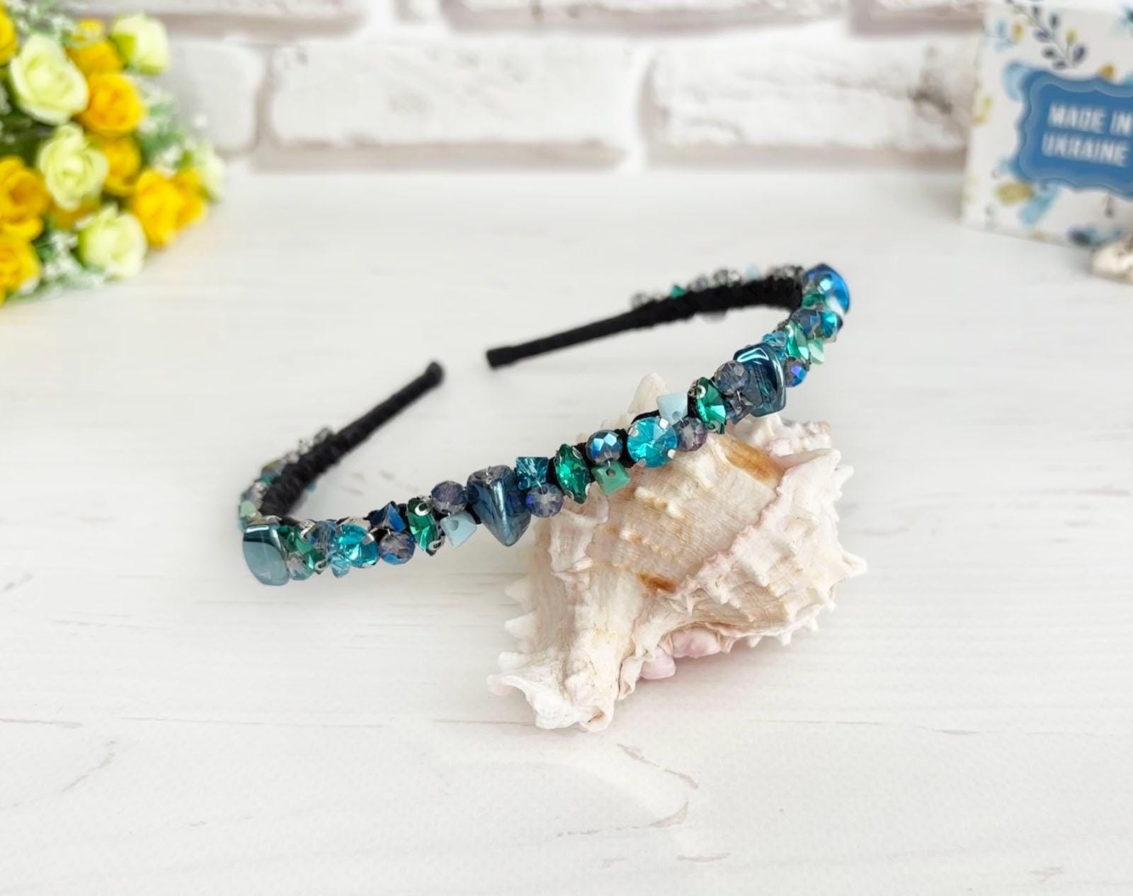 Beaded Black Alice Headband - Etsy display picture 3