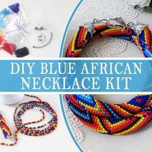 DIY Kits Erwachsene, Wie man Perlen-Häkelketten-Kits Afrikanische Perlen-Schmucksachen macht, Geometrische Perlen-Schmuckherstellung