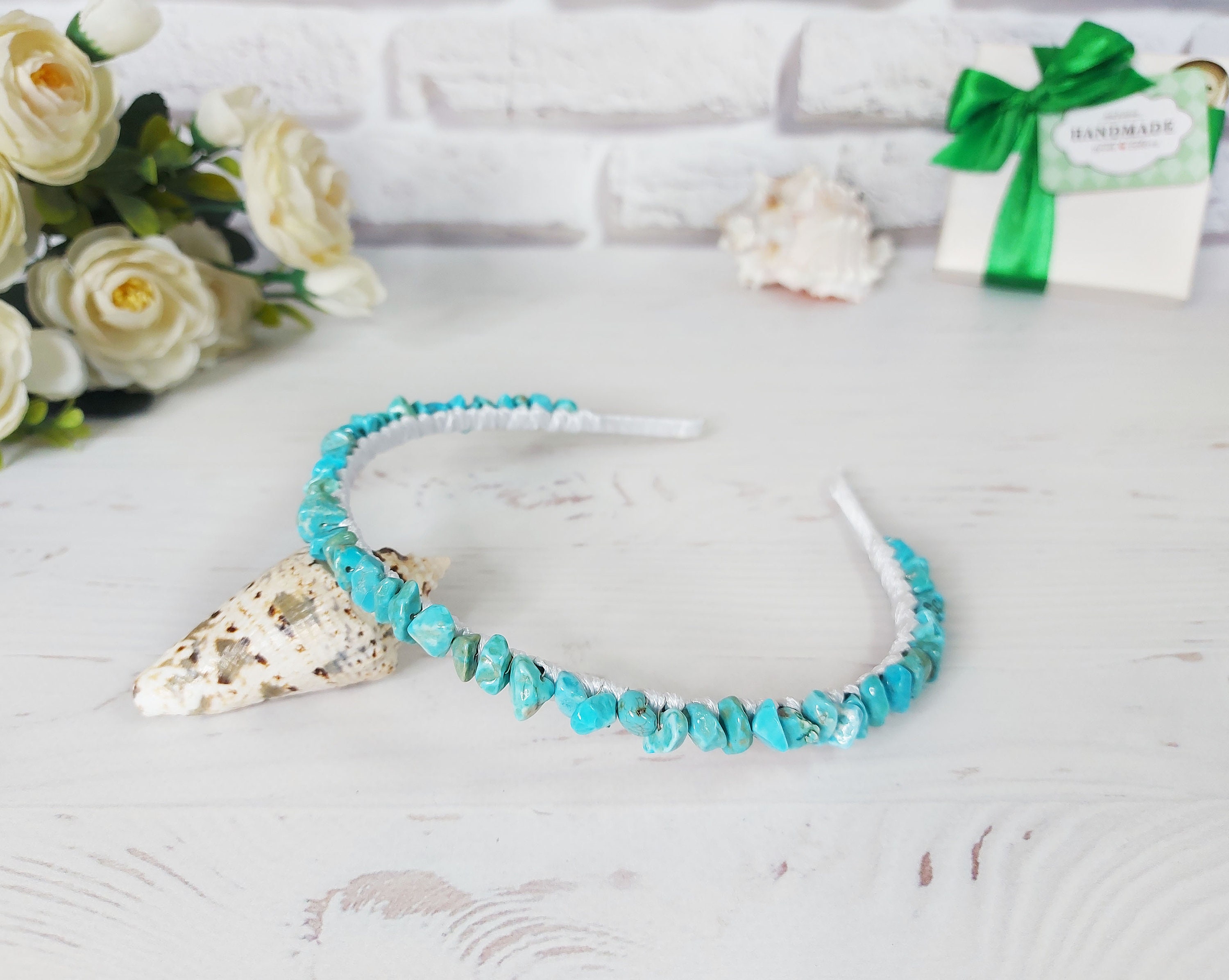 turquoise wedding headpiece