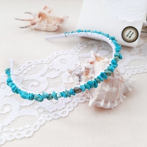 turquoise wedding headpiece