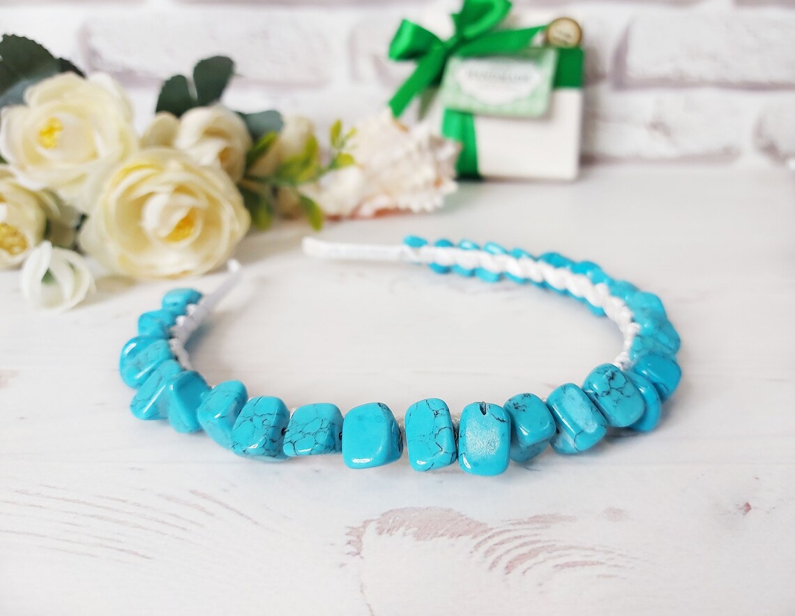 Bridal hair piece Gemstone headband Women head piece Bead Etsy