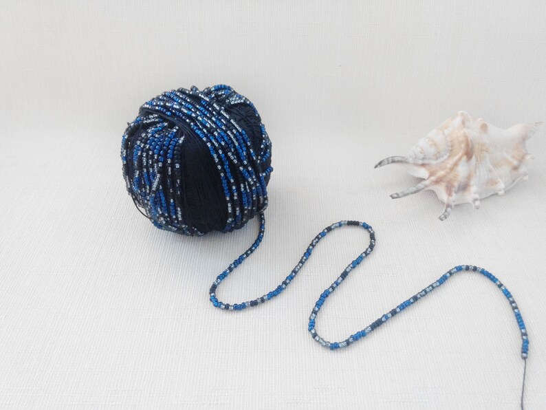 Adult Craft Jewelry making KIT diy bead crochet necklace Seed bead necklace Bead crochet KIT DIY Kit blue snake necklace