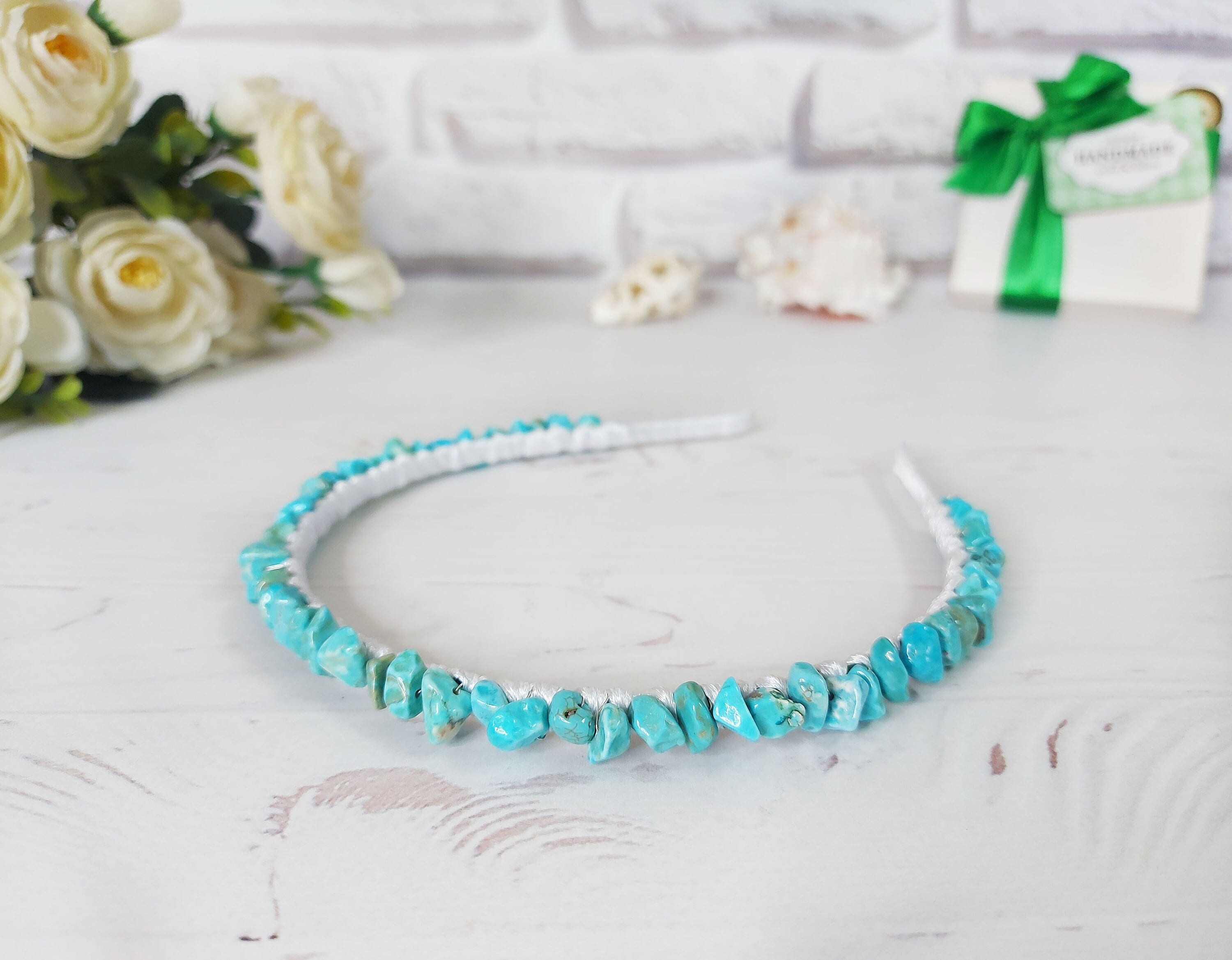 turquoise wedding headpiece