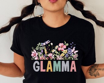 Glamma Wildflowers Tshirt, Grandmother Shirt, Grandparent Shirt, Shirt for Grandmother, Botanical Shirt, Wildflower Shirt, Gardener's Shirt