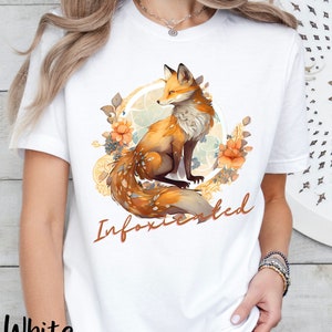 Fox Lovers Shirt, Cottagecore Fox Lovers Tee, Gift for Fox Lover Tshirt, Fox Cottagecore Shirt, Forest Animal Shirt, Botanical Wildlife Tee