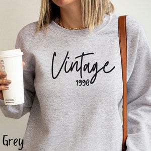 Birthday Crewneck Sweatshirt, 25th Birthday Sweatshirt, Vintage 1998 Birthday Sweatshirt, Personalized 25th Birthday Gift,25th Birthday Gift