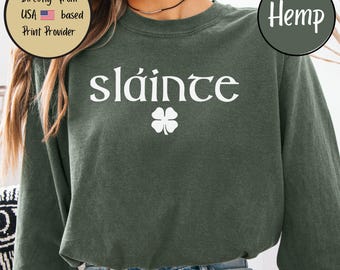 Irish Lover Long Sleeve Comfort Colors Tee, Irish Pride Gift, Slainte Irish Shirt, Funny St. Patrick's Day Gift, Four Leaf Clover Tee