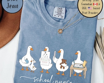 T-shirt couleurs confort infirmière scolaire, Tshirt infirmière scolaire Silly Goose, cadeau coquette infirmière amateur, chemise infirmière Silly Goose, cadeau infirmière mignonne