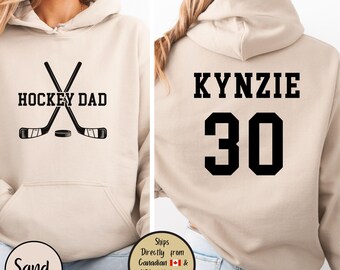 Hockey Dad Custom Hoodie, Hockey Dad Personalized Sweatshirt, Hockey Dad Hockey Stick Sweater, Hockey Lover Shirt, Hockey Dad Gift, Game Day