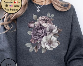 Peony Lover Floral Sweatshirt, Floral Cottagecore Sweater, Botanical Crewneck, Floral Nature Sweat, Wild Flower Gift, Gift for Flower Lovers