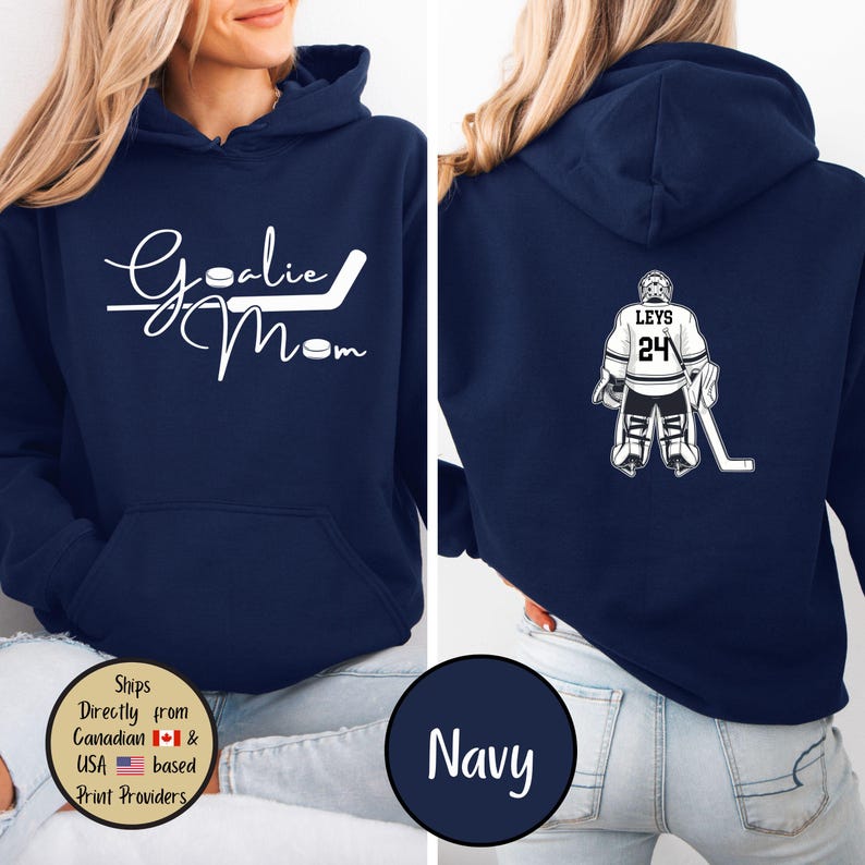 Goalie Hockey Mom Custom Hoodie, Goalie Mama Personalized Sweatshirt, Hockey Mom Sweater, Hockey Lover Shirt, Hockey Mom Gift,Game Day Sweat bild 13
