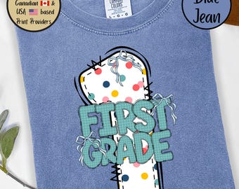 First Grade Teacher Comfort Colors Tee, First Grade Teacher Team T-shirt, Educator Gift, Back to School, Teacher Gift, Cute Teacher Shirt