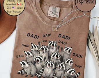 Funny Dad Comfort Colors Tee, Cute Raccoon Dad T-Shirt, Sarcastic Dad Present, Fathers Day Gift, Gift for Dad, Funny Dad Life Shirt