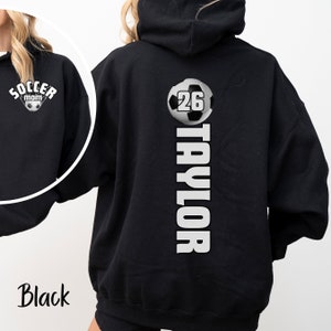 Custom Soccer Mom Hoodie, Personalized Soccer Dad Sweatshirt, Gameday Shirt, Soccer Mom Gift, Soccer Grandma Hoodie, Soccer Mama Sweater