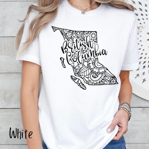 Mandala British Columbia TShirt, Travel British Columbia Tee, Family Reunion Shirt, Camp BC Rocky Mountains Shirt, British Columbia Gift