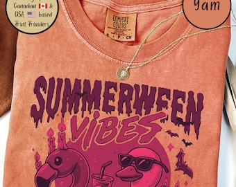 Summerween Comfort Colors Tee, Summer Halloween Themed T-shirt, Spooky Shirt, Goose Lover Tee, Halloween Lovers Gift, Unique Halloween Tee