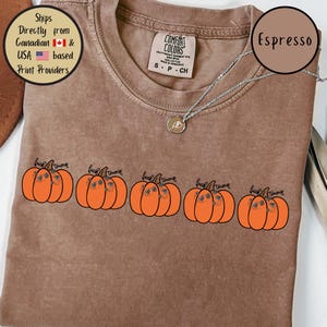 May include: Espresso-coloured t-shirt featuring orange pumpkin graphics, each with the text "fuck trump". The shirt has a crew neck and short sleeves. A silver necklace with a pendant is visible.