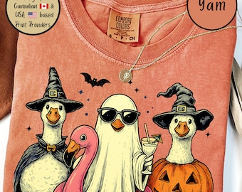 Summerween Comfort Colors Tee, Summer Halloween Themed T-shirt, Spooky Shirt, Goose Lover Tee, Halloween Lovers Gift, Beach Halloween Tee
